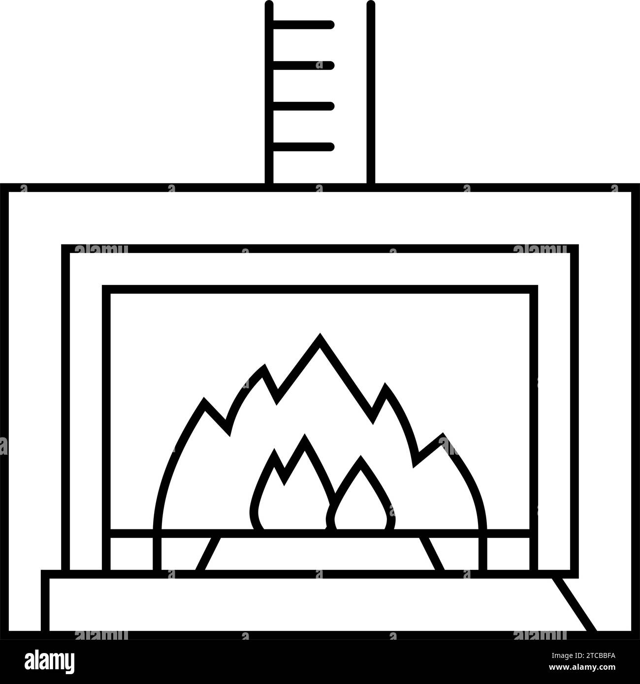 fireplace gas service line icon vector illustration Stock Vector Image