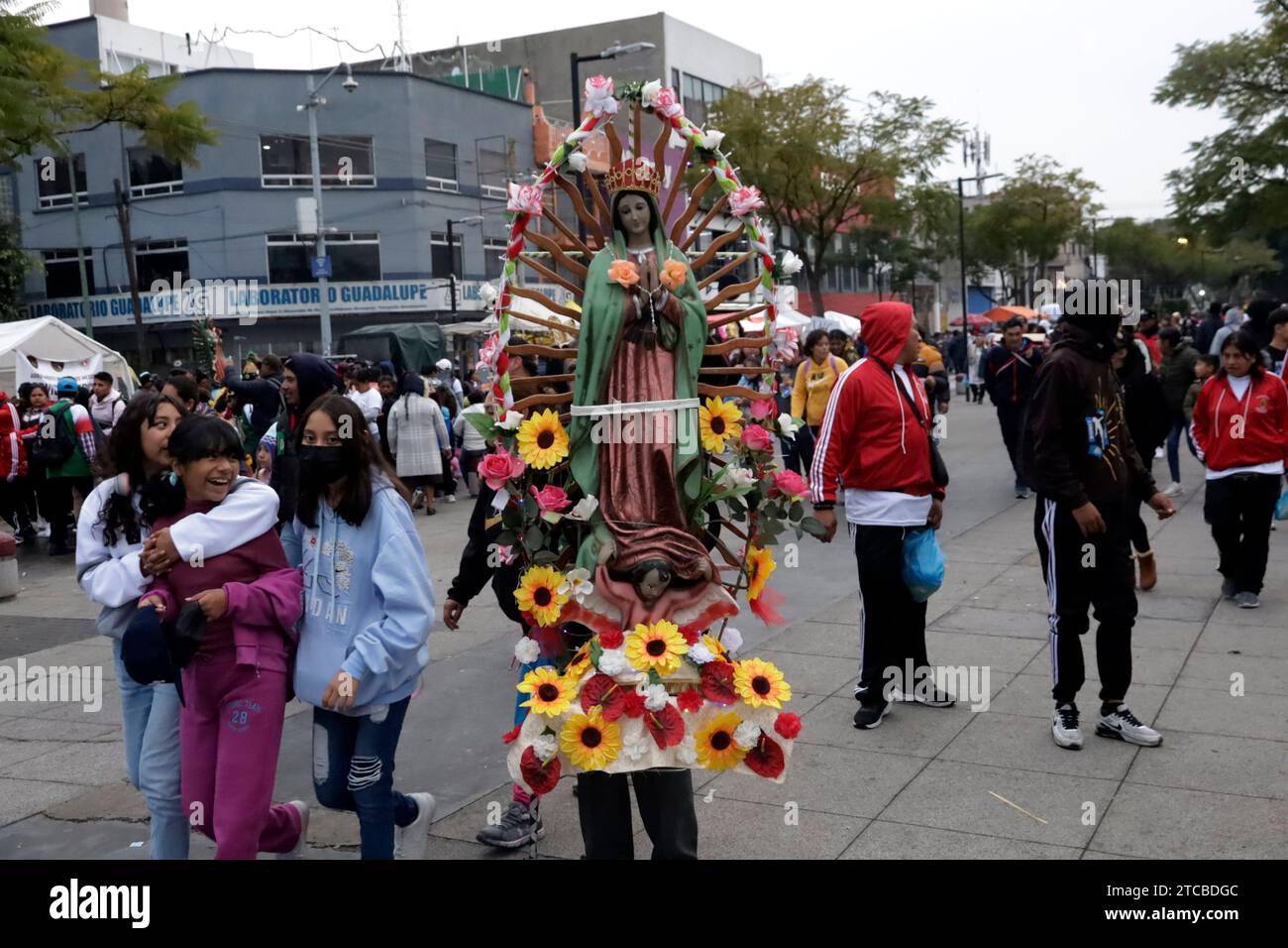 Mexico City, Mexico. 11th Dec, 2023. December 11, 2023, Mexico City, Mexico: Millions of parishioners visit the Basilica of Guadalupe to celebrate the Virgin of Guadalupe on the 492nd anniversary of her appearance on Cerro del Tepeyac in Mexico City. on December 11, 2023 in Mexico City, Mexico (Photo by Luis Barron/Eyepix Group/Sipa USA). Credit: Sipa USA/Alamy Live News Stock Photo