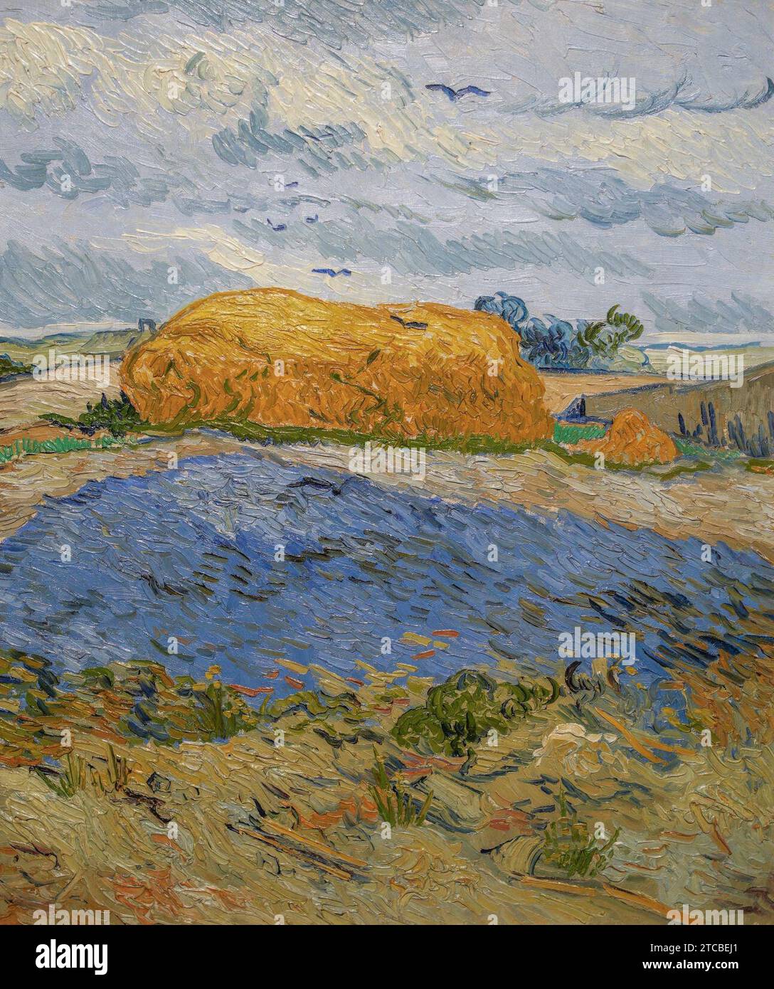 Wheatstack Poster Wheat Stack under a Cloudy Sky - Vincent Van Gogh Stock Photo - Alamy