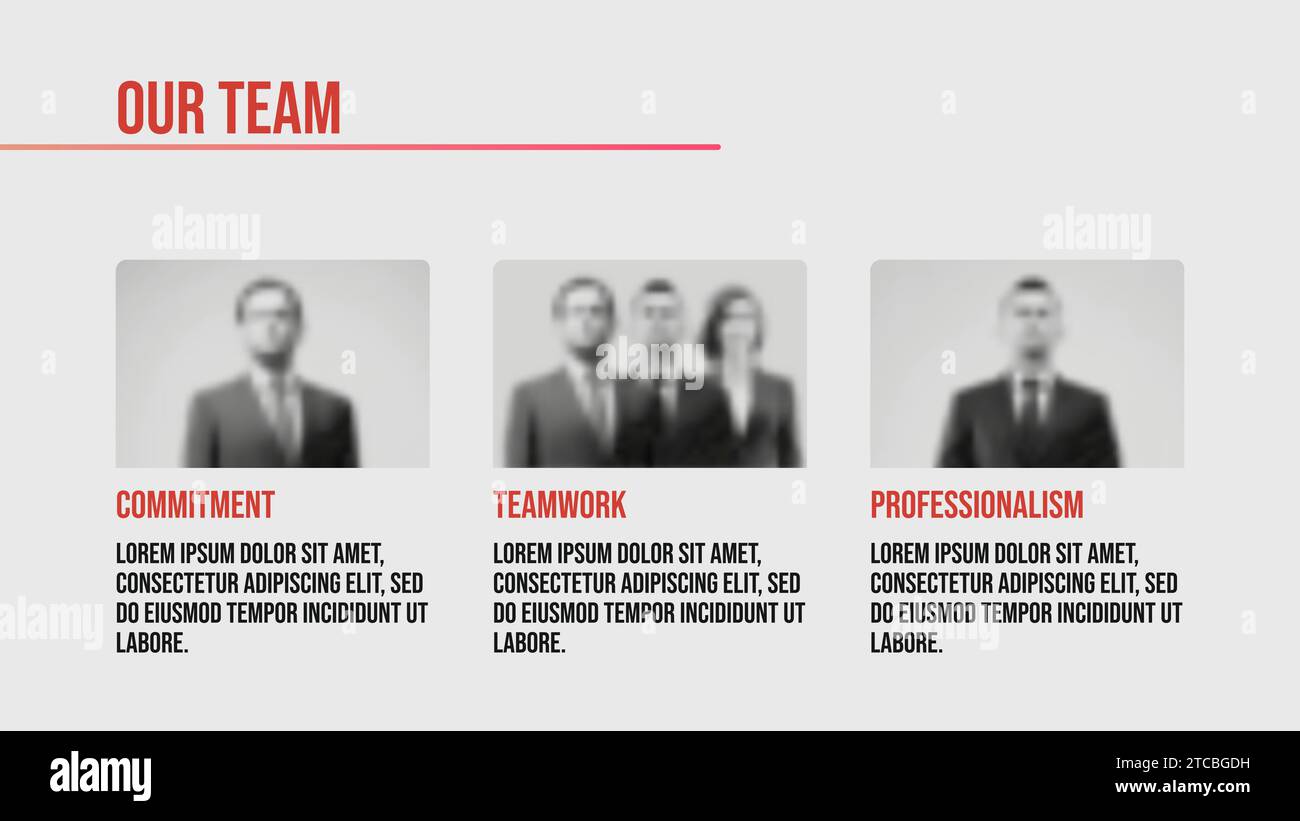 Our team web page with member avatars for business presentation or ...