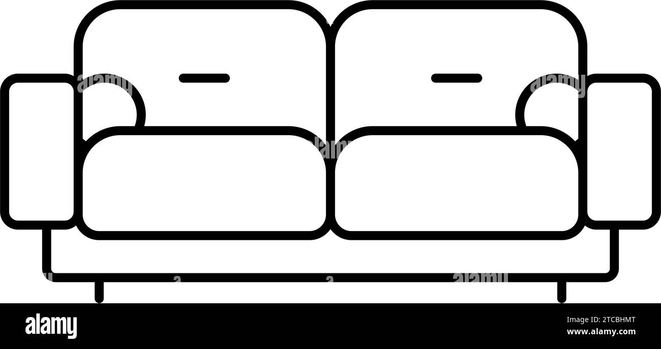 sofa soft cozy line icon vector illustration Stock Vector Image & Art ...