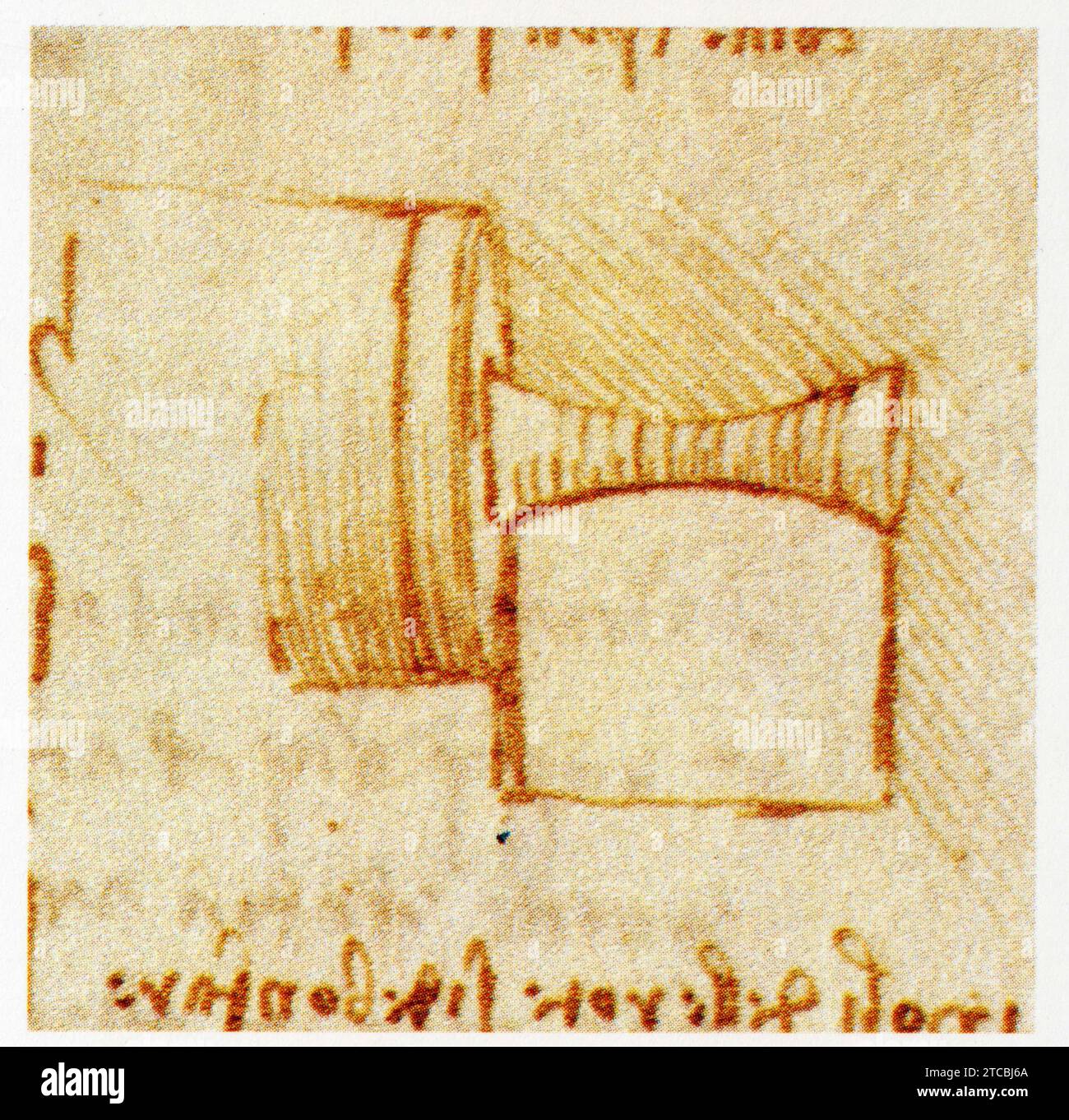 Leonardo da Vinci.1452-1519.Usure de l'axe. Comment les axes s'usent depuis le milieu en ligne courbe. Stock Photo