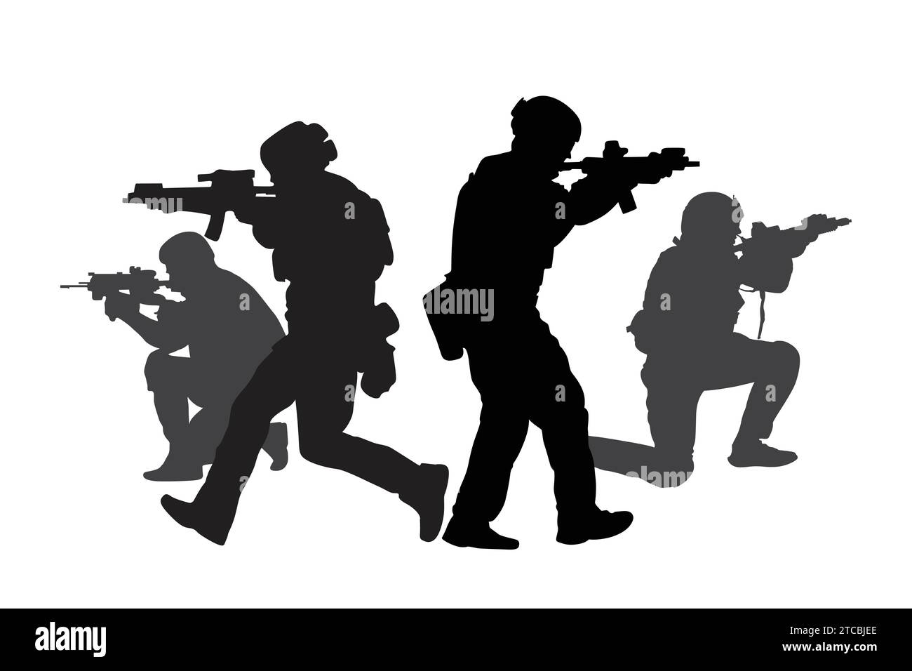 Army soldier silhouette Black and White Stock Photos & Images - Alamy