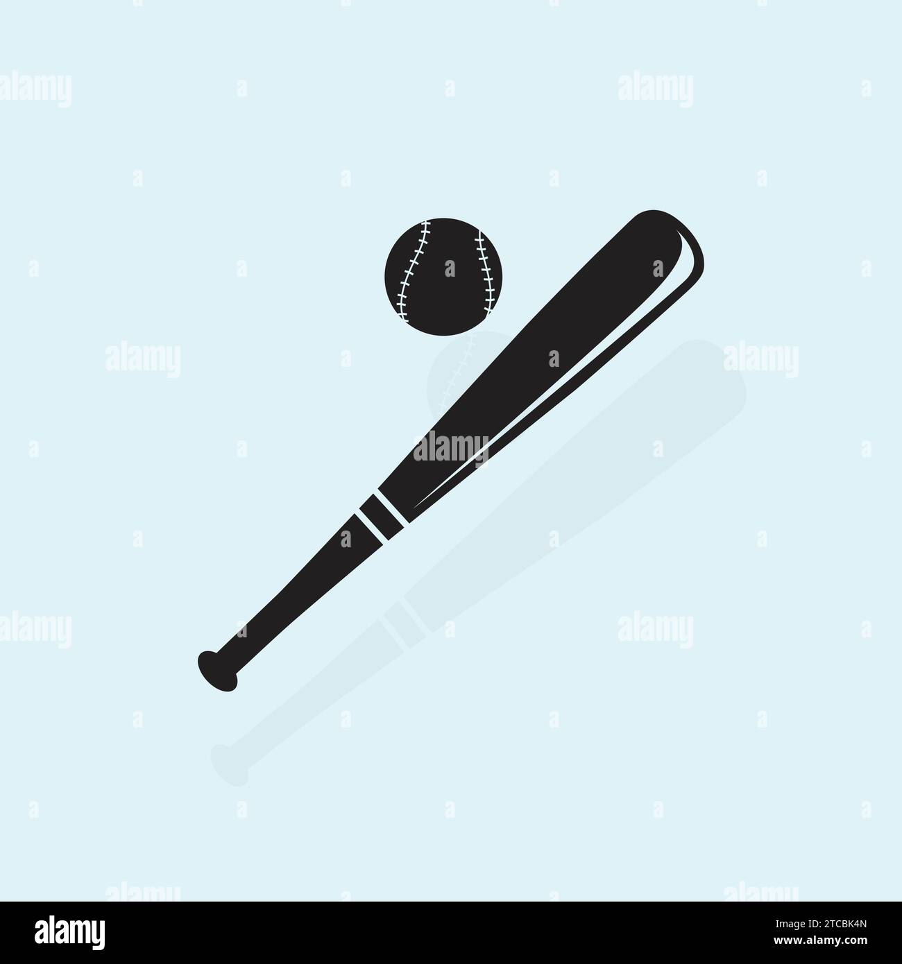 vector icons of baseball bats and balls crossed Stock Vector