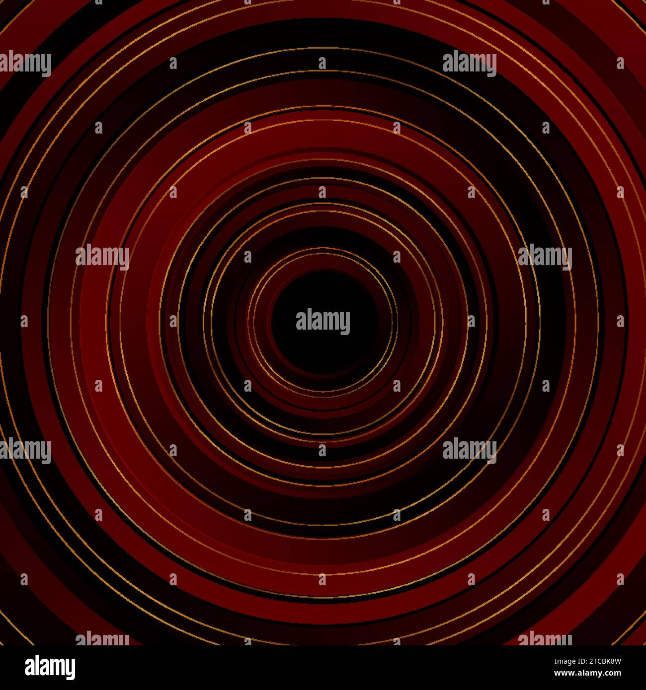 Dark red and luxury golden circles abstract tech background. Vector design Stock Vector