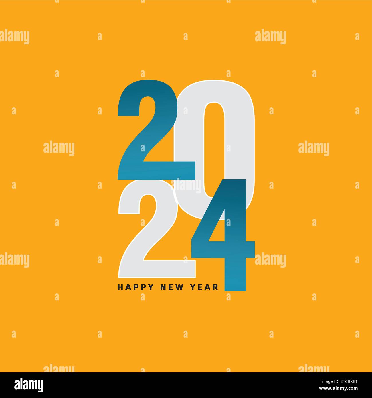 vector happy new year 2024 card holiday with white background Stock ...