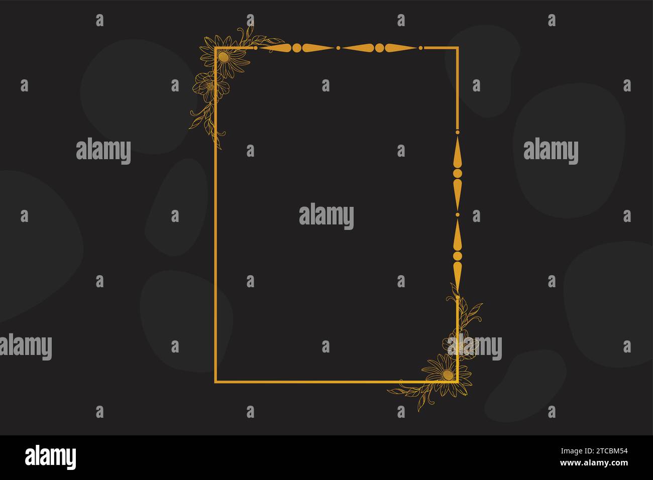 Hand drawn gladden flower vector floral frame Stock Vector
