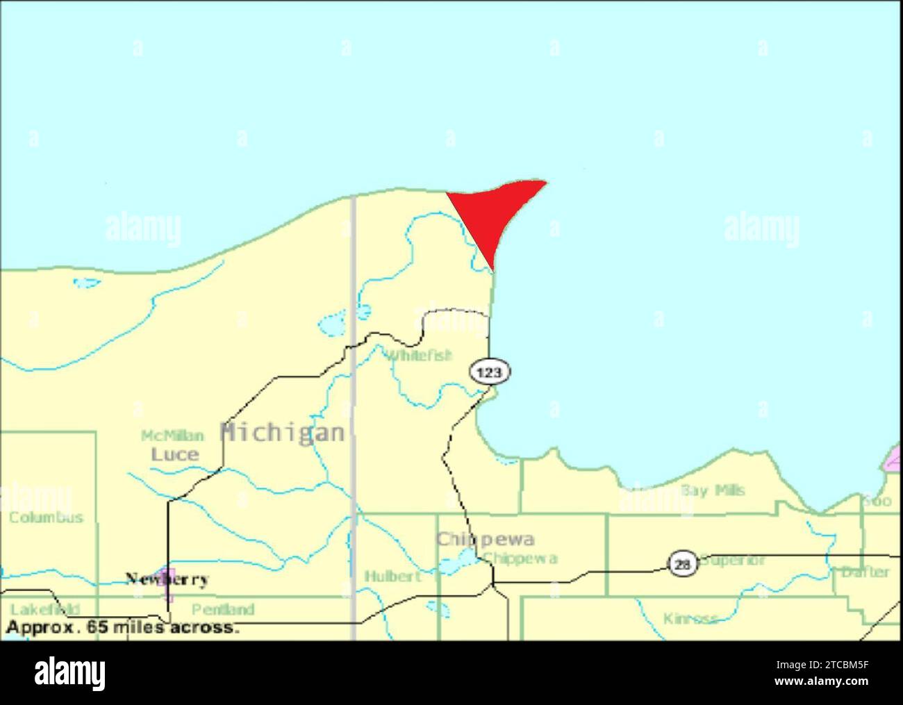 Whitefish Point Map Stock Photo Alamy
