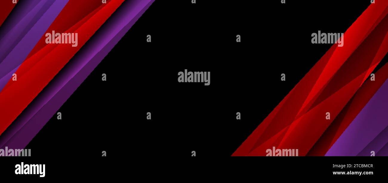 Red and violet smooth glossy stripes abstract geometric corporate ...