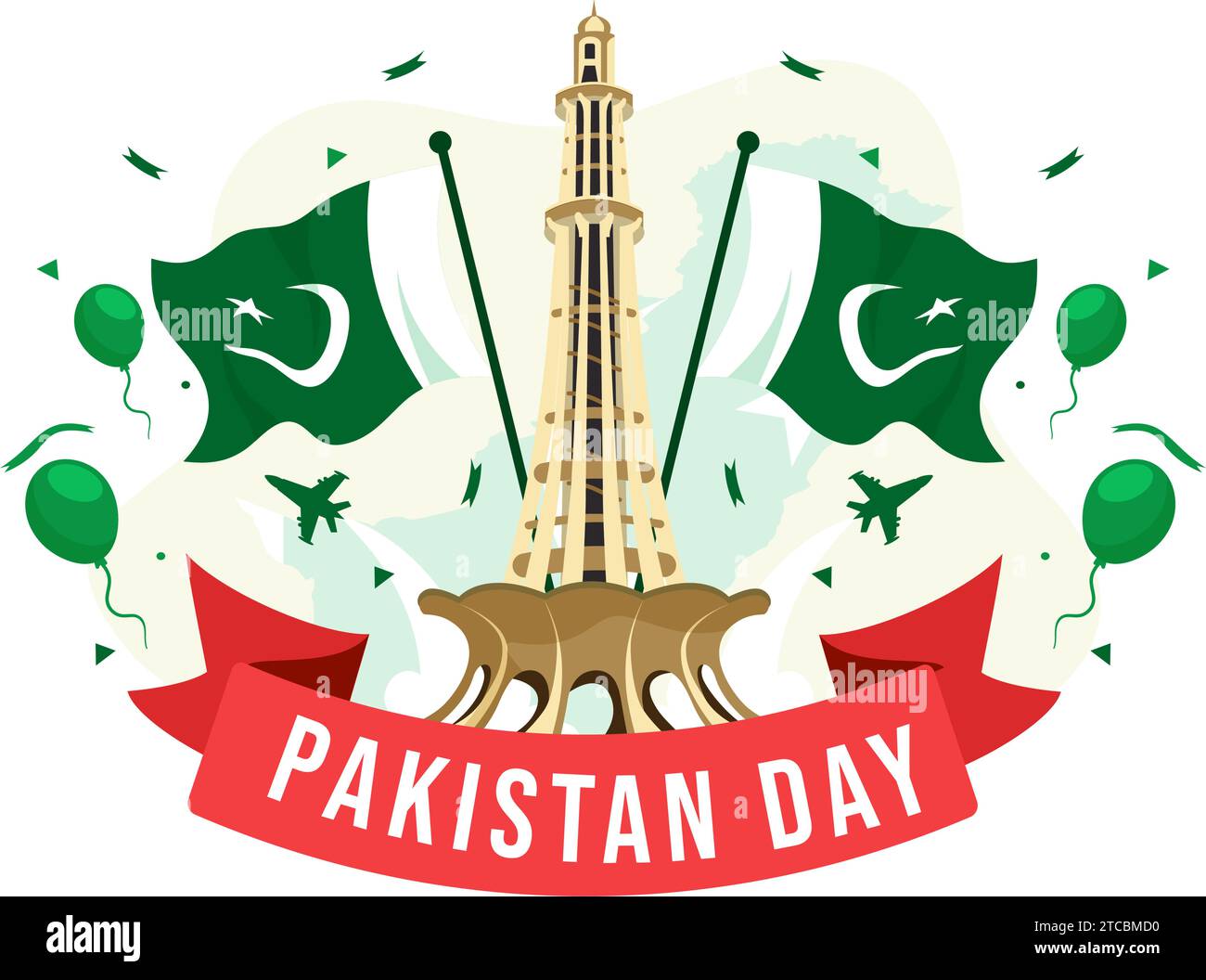 Happy Pakistan Resolution Day Vector Illustration on 23 March with