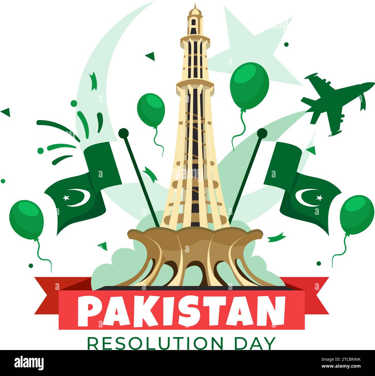 Happy Pakistan Resolution Day Vector Illustration on 23 March with