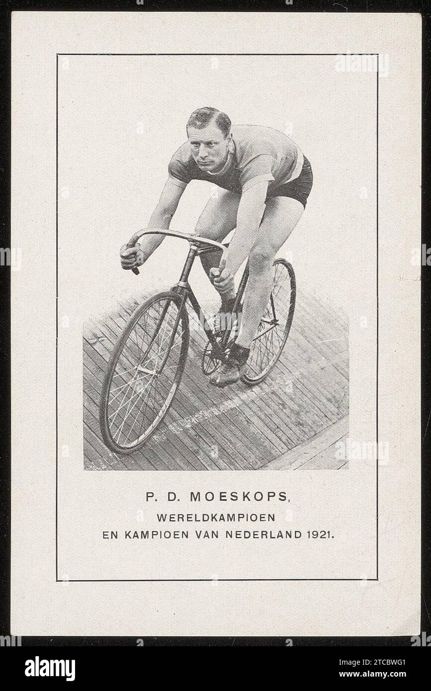 Wielersport. Piet D. Moeskops, wielrenner, vijfmaal wereldkampioen sprint en acht keer Nederlands kampioen bij de profs, Stock Photo
