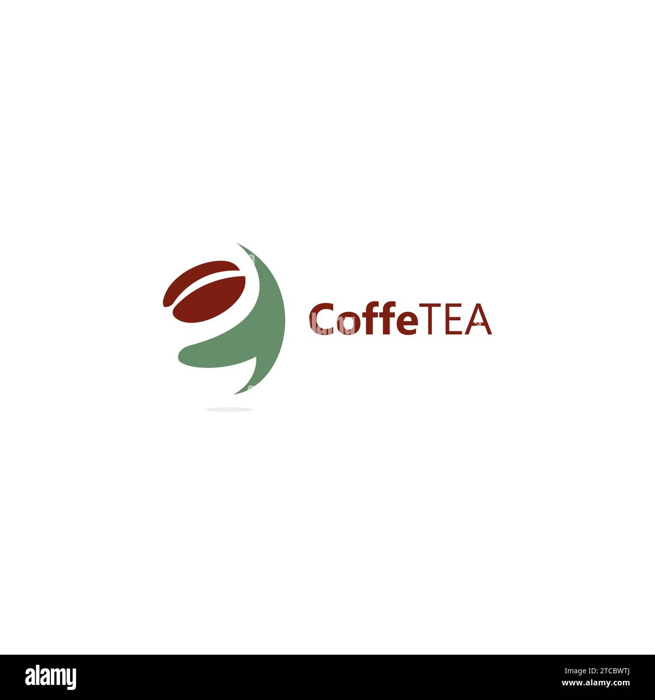 Coffee Tea Logo Simple Design. Coffee Herbal Logo Vector Stock Vector