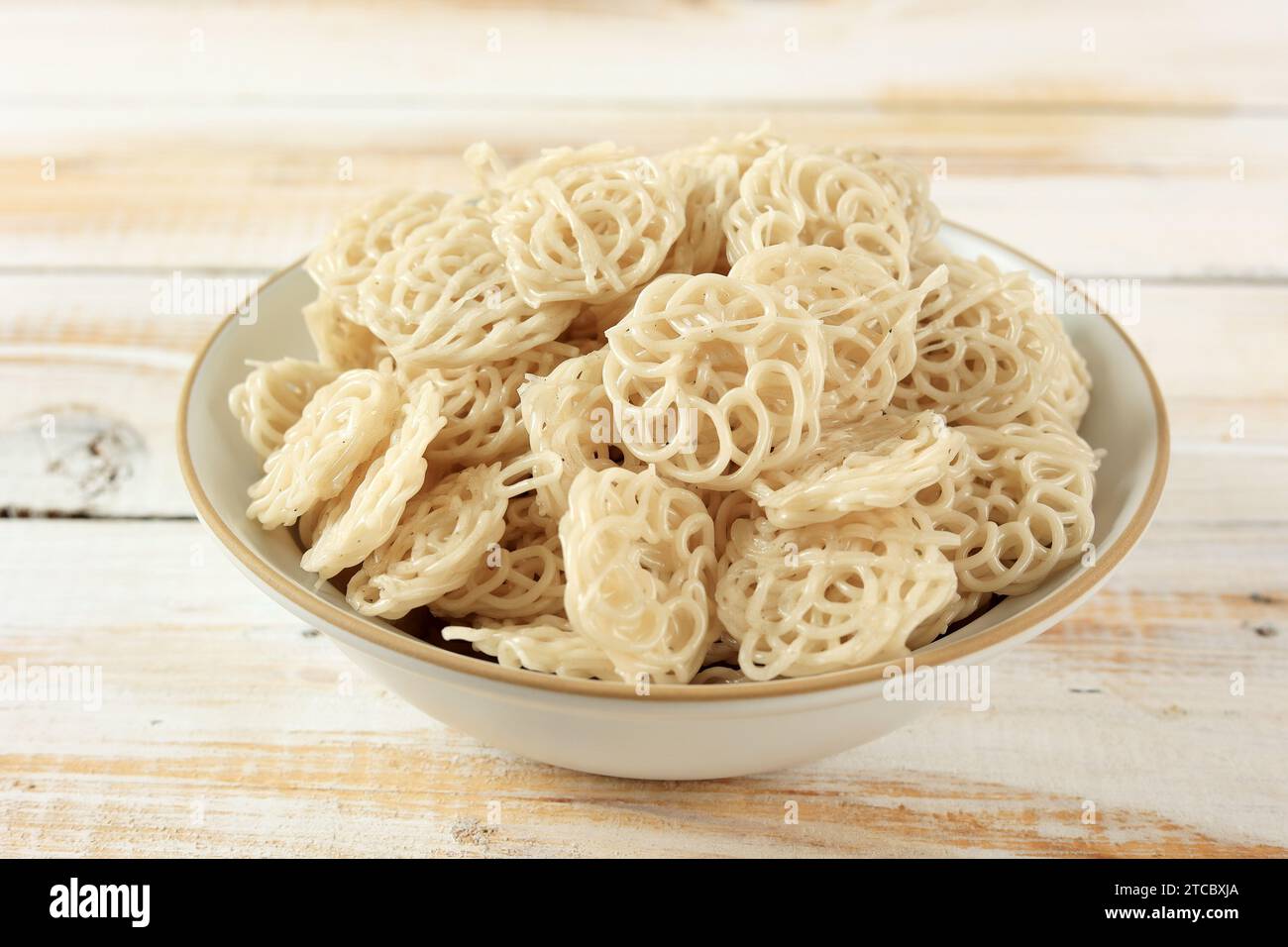 Kerupuk Kembang Mawar Mentah or Raw Rose Crackers, Indonesian Traditional Cracker Made from Strach Stock Photo