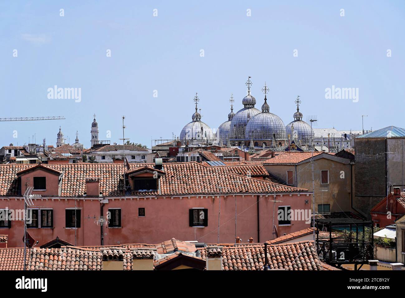 View from Palazzo Contarini del Bovolo, Gothic palace with spiral staircase, 15th century, San Marco neighbourhood, Venice, lagoon city, Veneto, Italy Stock Photo