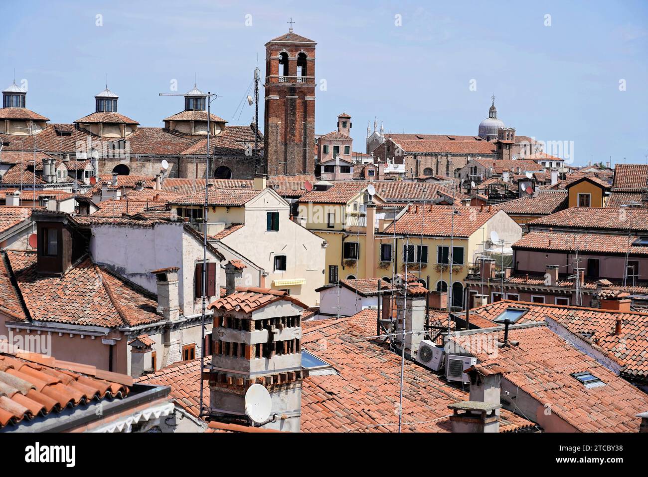 View from Palazzo Contarini del Bovolo, Gothic palace with spiral staircase, 15th century, San Marco neighbourhood, Venice, lagoon city, Veneto, Italy Stock Photo