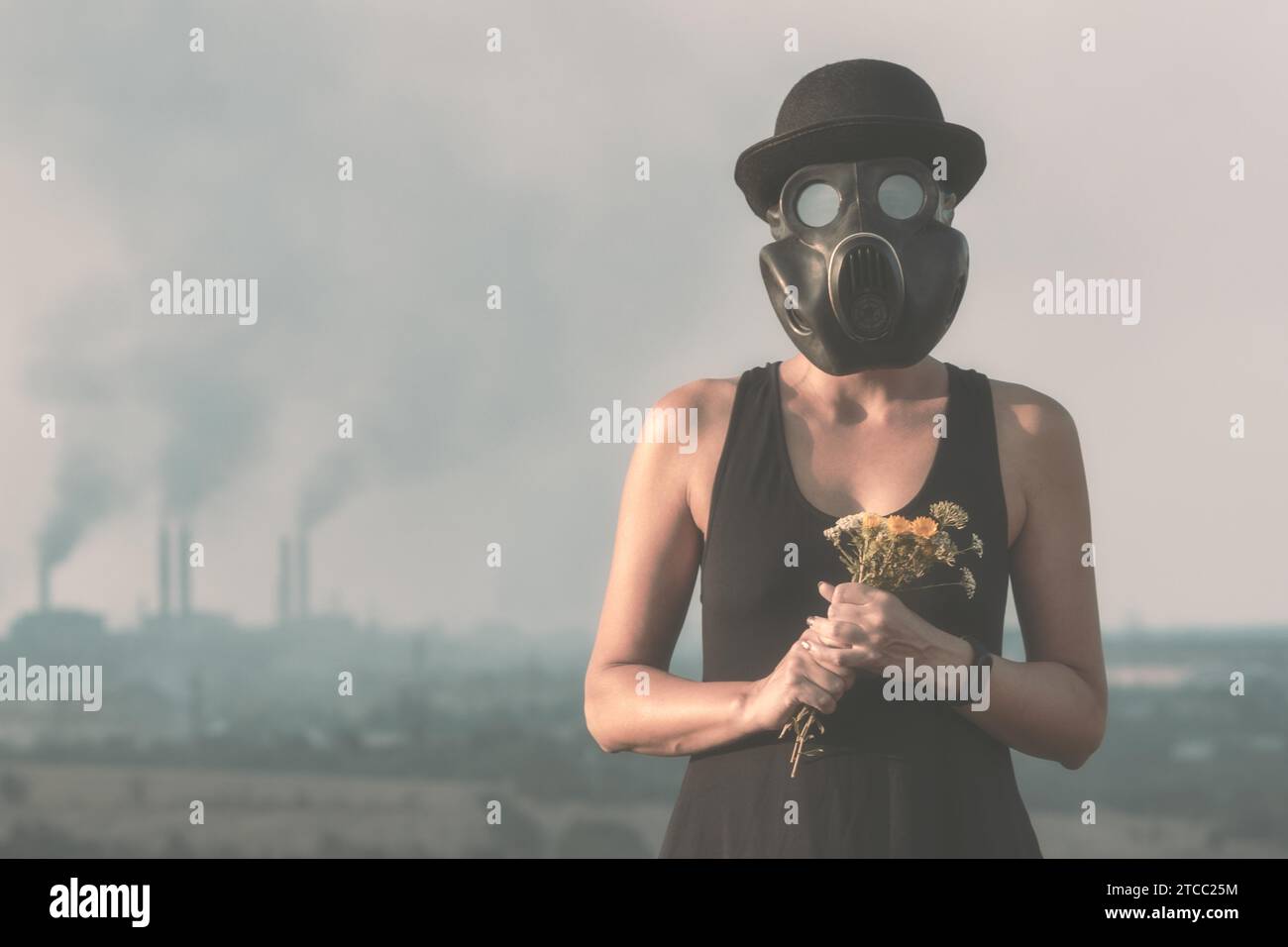Woman gas mask flower hi-res stock photography and images - Alamy