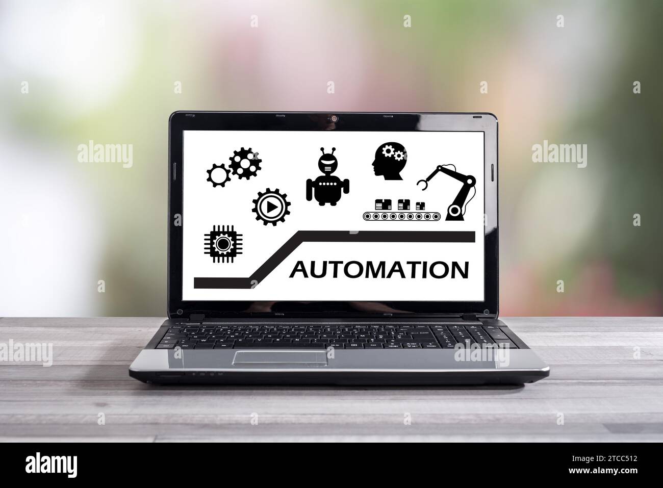 Automation concept shown on a laptop screen Stock Photo