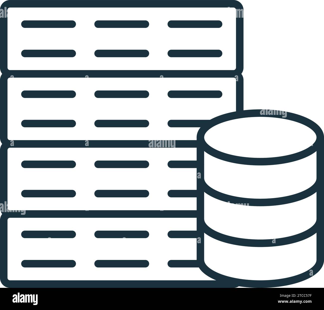 Server storage icon. Monochrome simple sign from data analytics ...