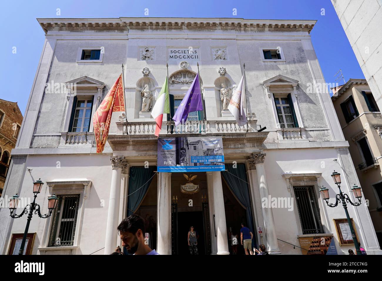 Entrance area, Teatro la Fenice opera house, Venice, Veneto, Adriatic Sea, Northern Italy, Italy Stock Photo