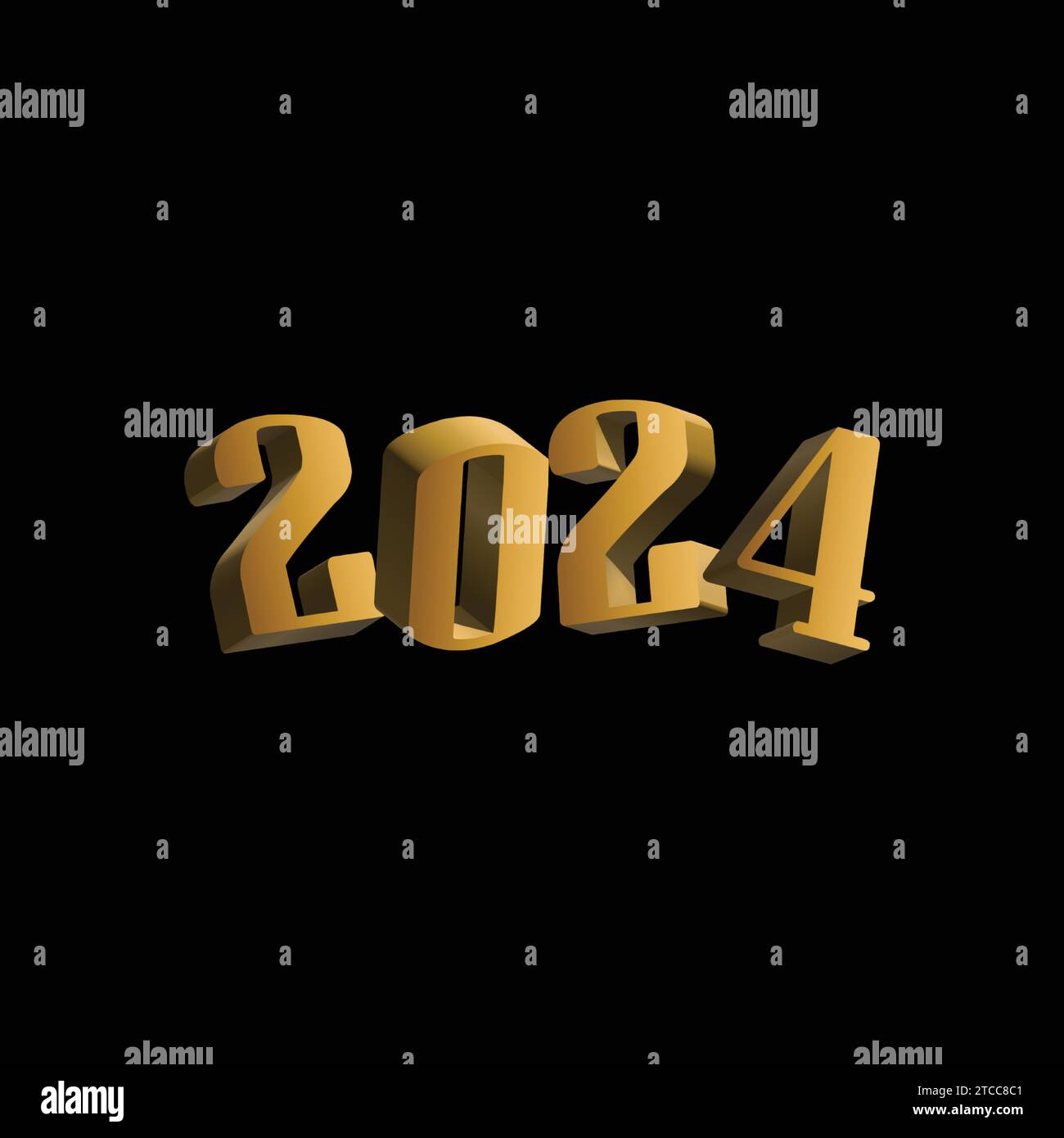 2024 3d text effect vector illustration creative Stock Vector