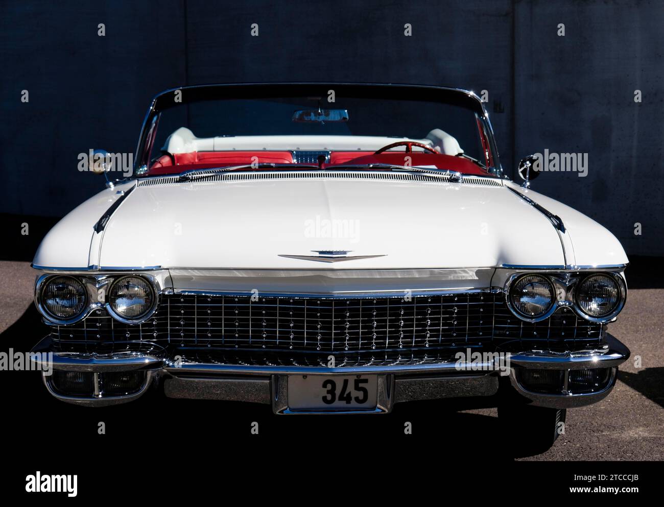 American classic car, Cadillac Eldorado, white with red leather seats