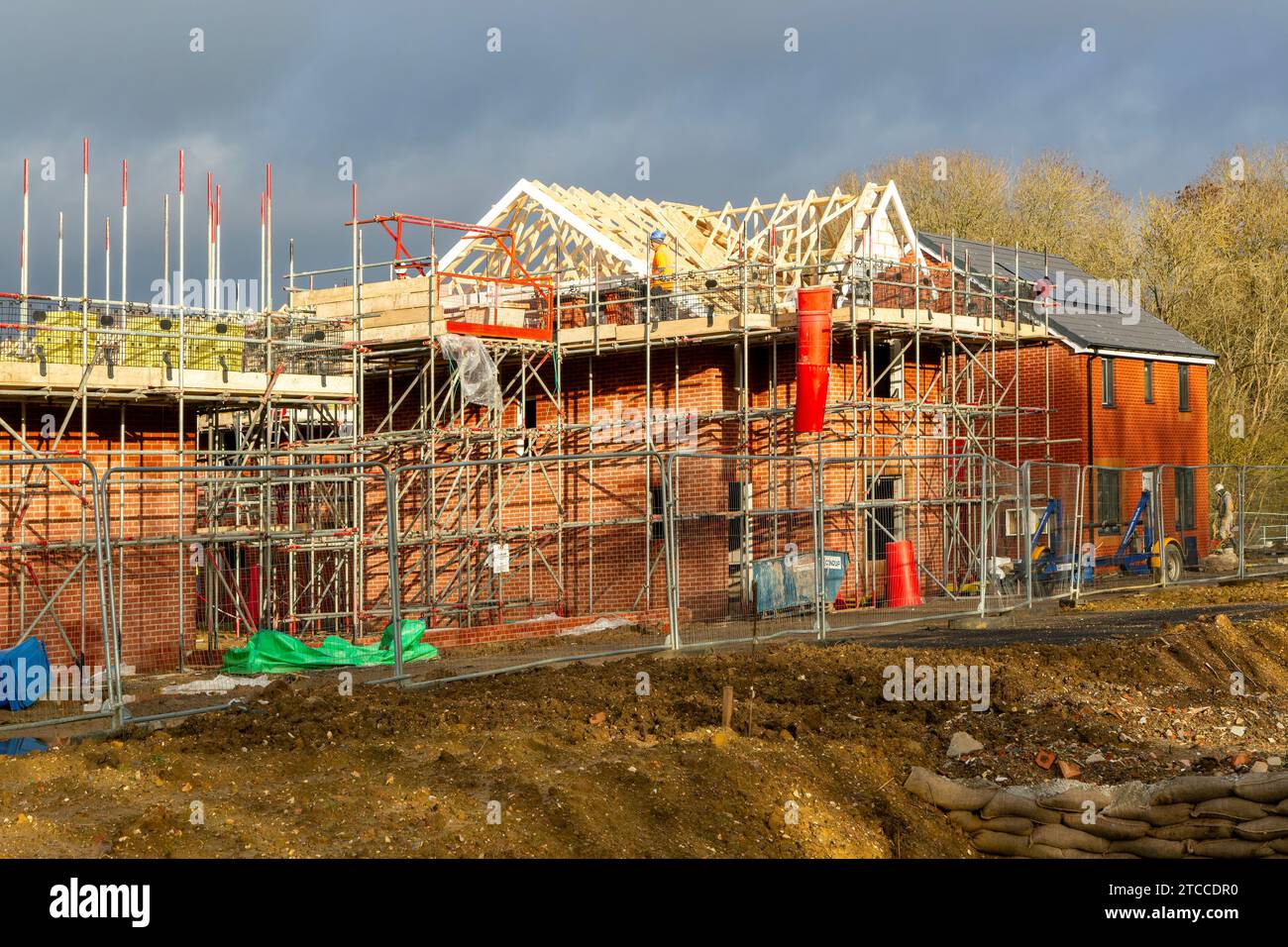 Building site construction new homes, Persimmon housing estate, Honours Meadow, Rendlesham