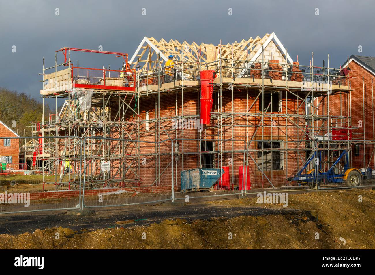 Building site construction new homes, Persimmon housing estate, Honours Meadow, Rendlesham