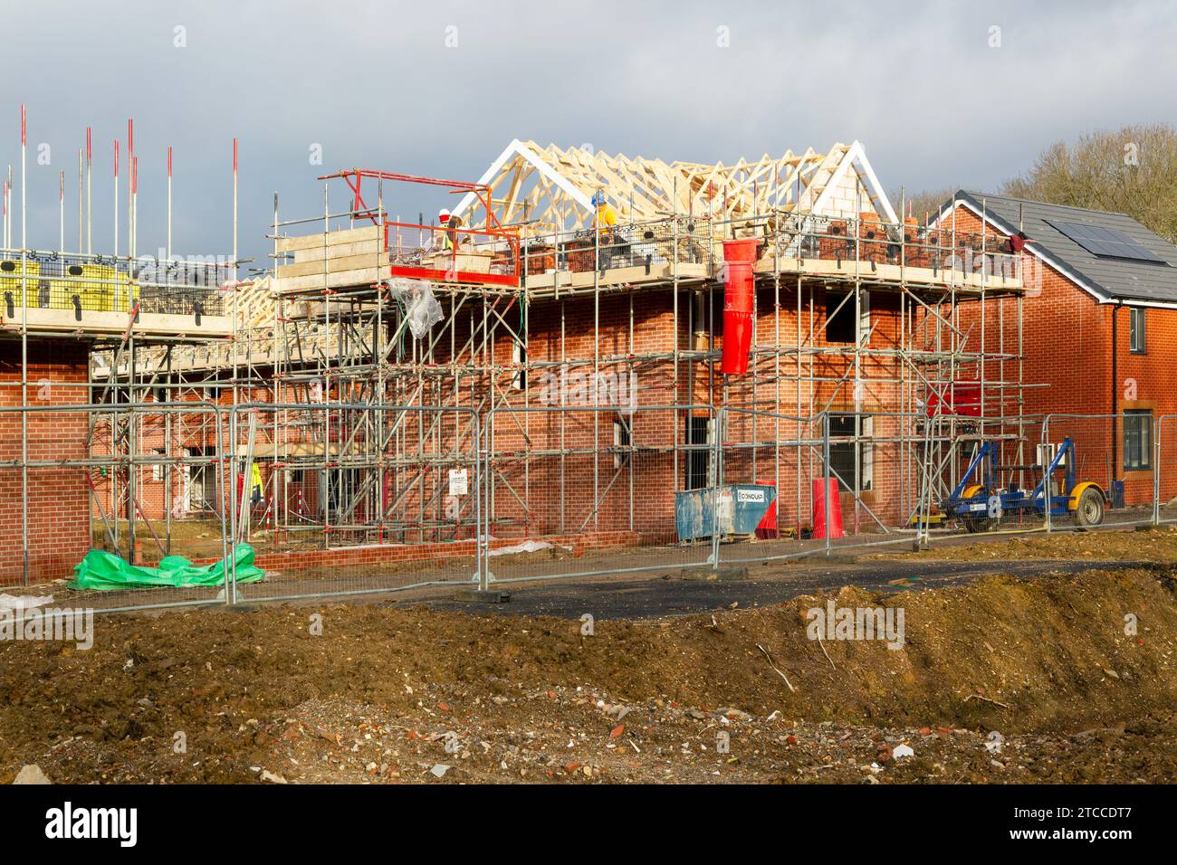 Building site construction new homes, Persimmon housing estate, Honours Meadow, Rendlesham