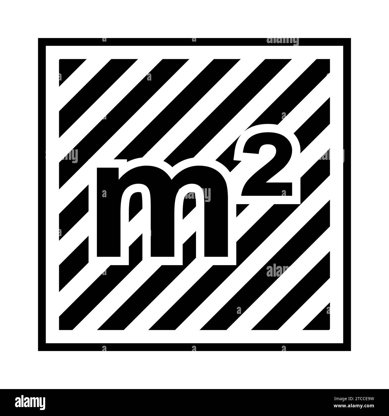 Area icon, square meter, area measurement value size meter squared