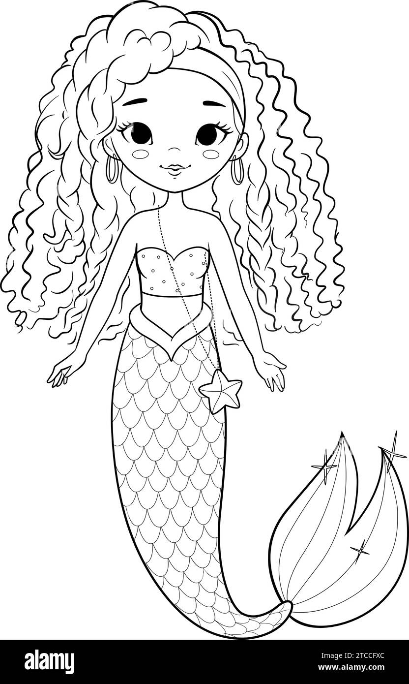 https://c8.alamy.com/comp/2TCCFXC/cute-mermaid-girl-fashion-illustration-outline-coloring-page-illustration-for-coloring-book-vector-outline-2TCCFXC.jpg