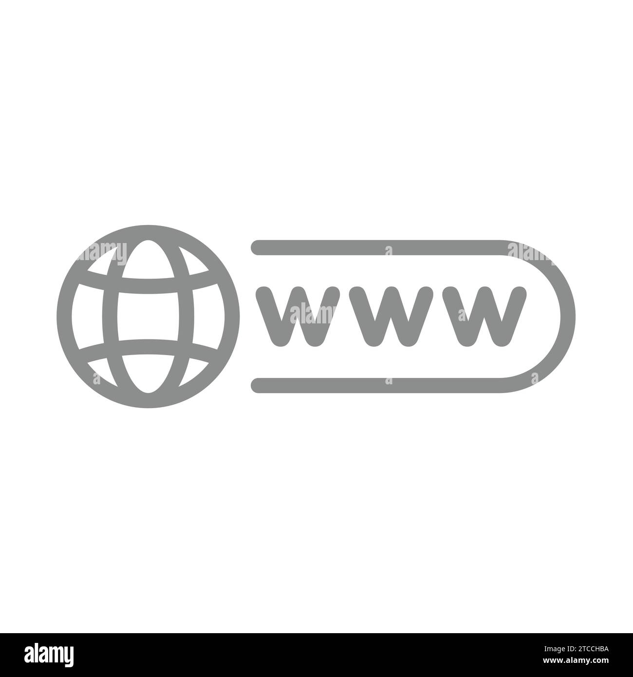 Www address bar vector icon. Web page line symbol. Stock Vector