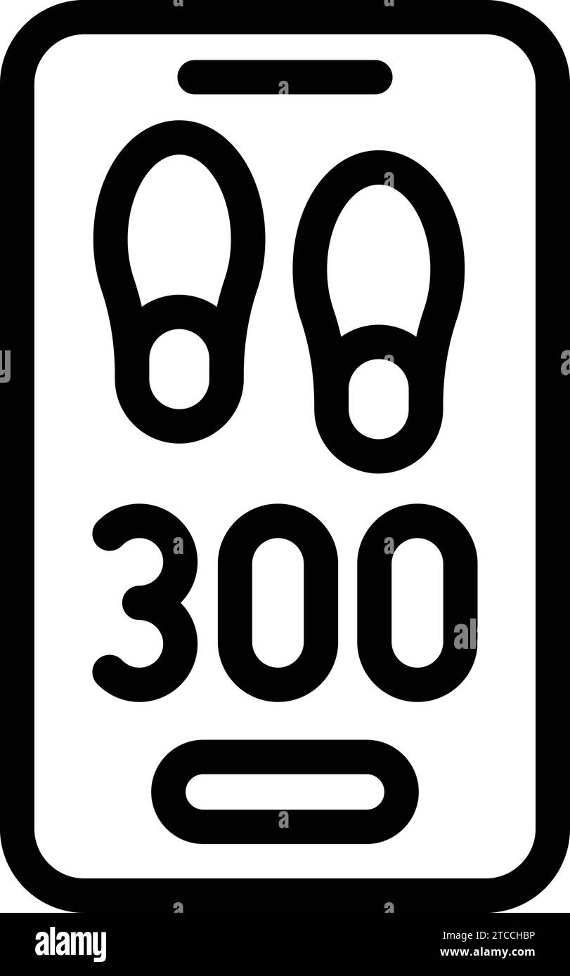 Footstep recording icon outline vector. Walking movement tracking ...