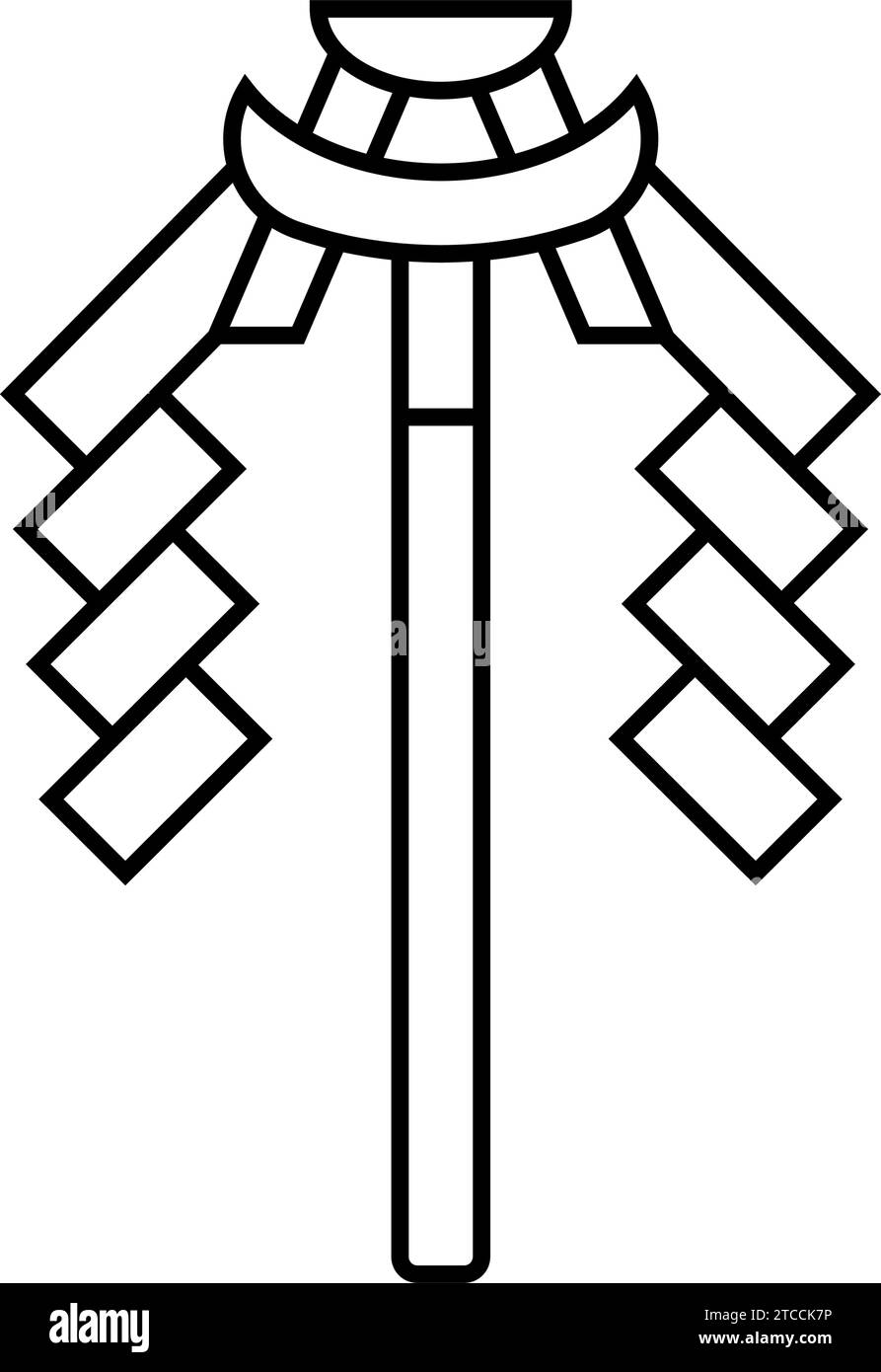 gohei wand shintoism line icon vector illustration Stock Vector