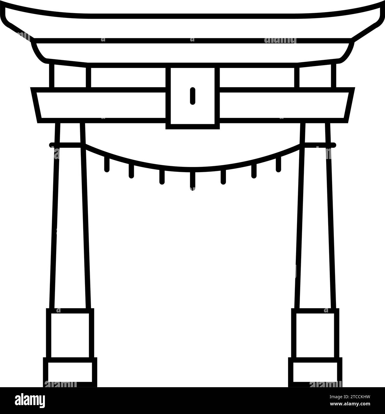 torii gate shintoism line icon vector illustration Stock Vector