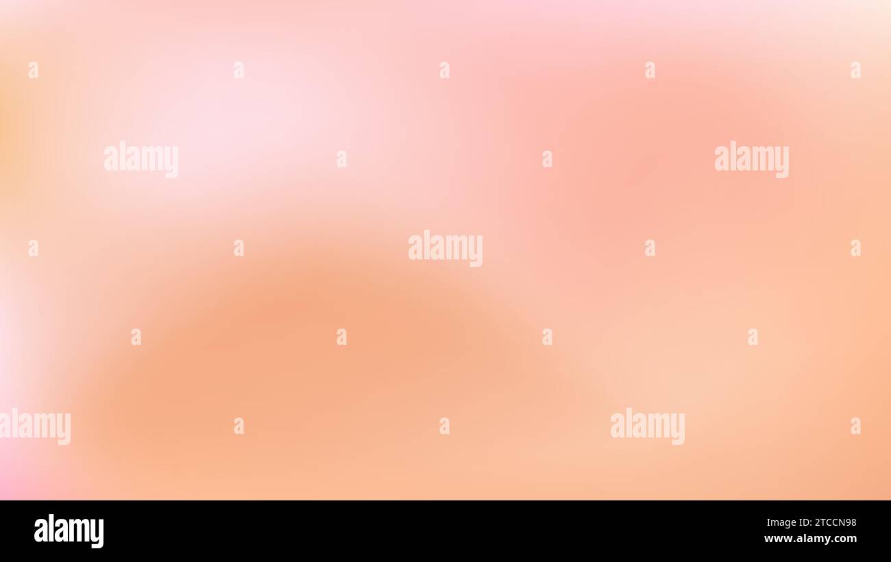 Abstract peach fuzz color vector banner. Blurred light fresh orange delicate gradient background. Pastel pink smooth spots. Neutral Liquid stains copy Stock Vector