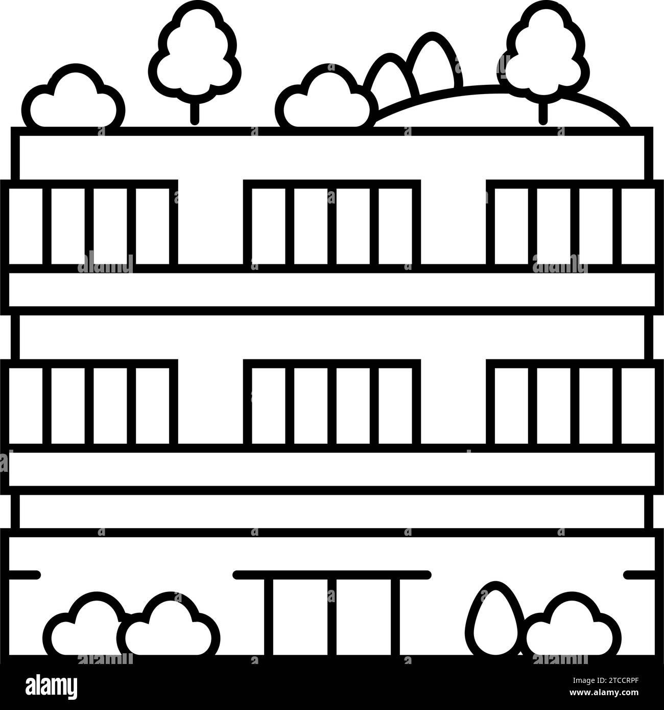 green building environmental line icon vector illustration Stock Vector ...