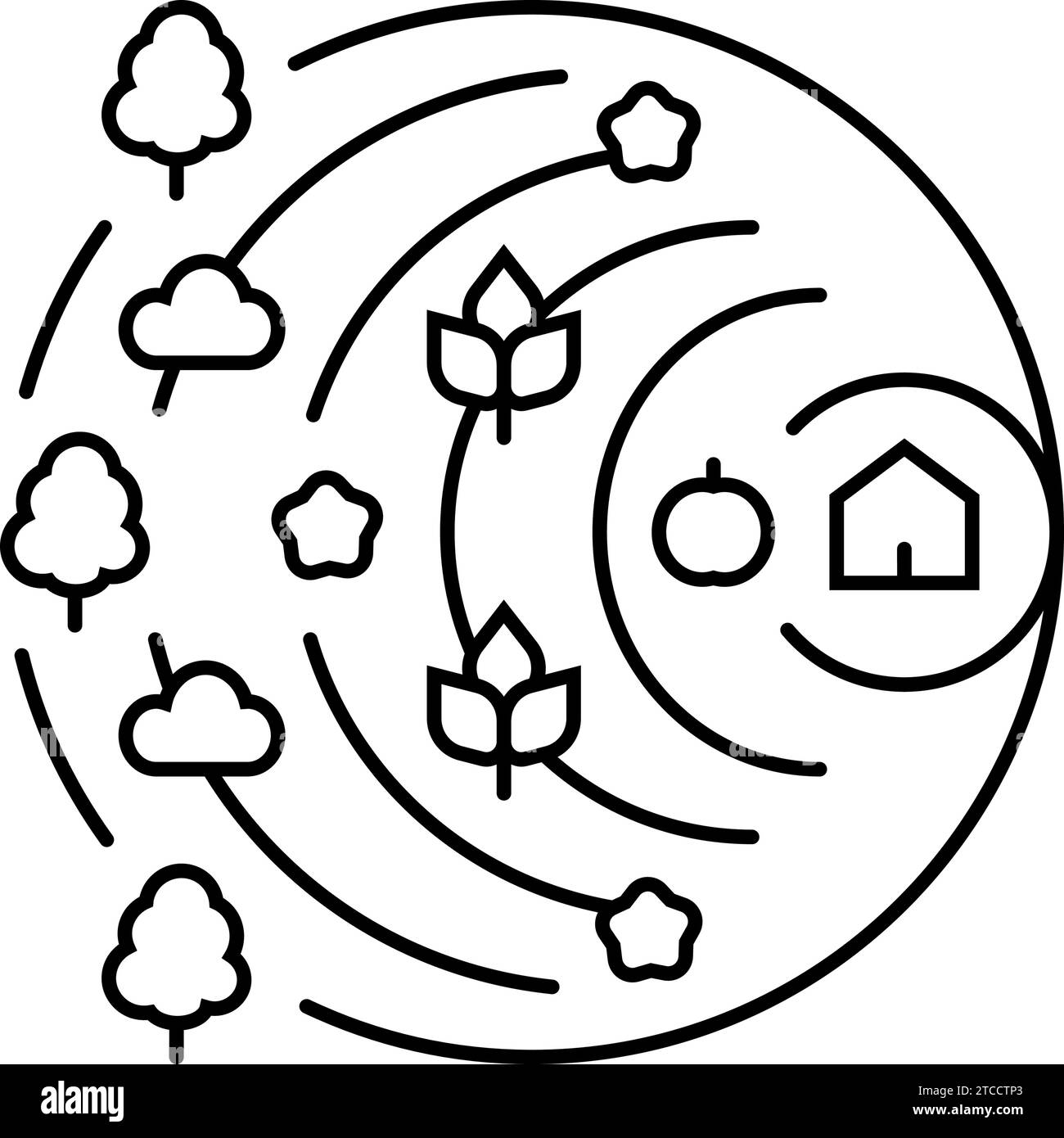 permaculture environmental line icon vector illustration Stock Vector ...