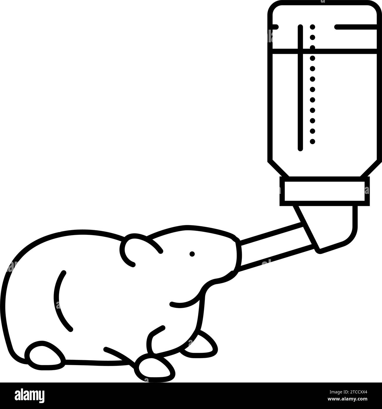 hamster drink water line icon vector illustration Stock Vector Image