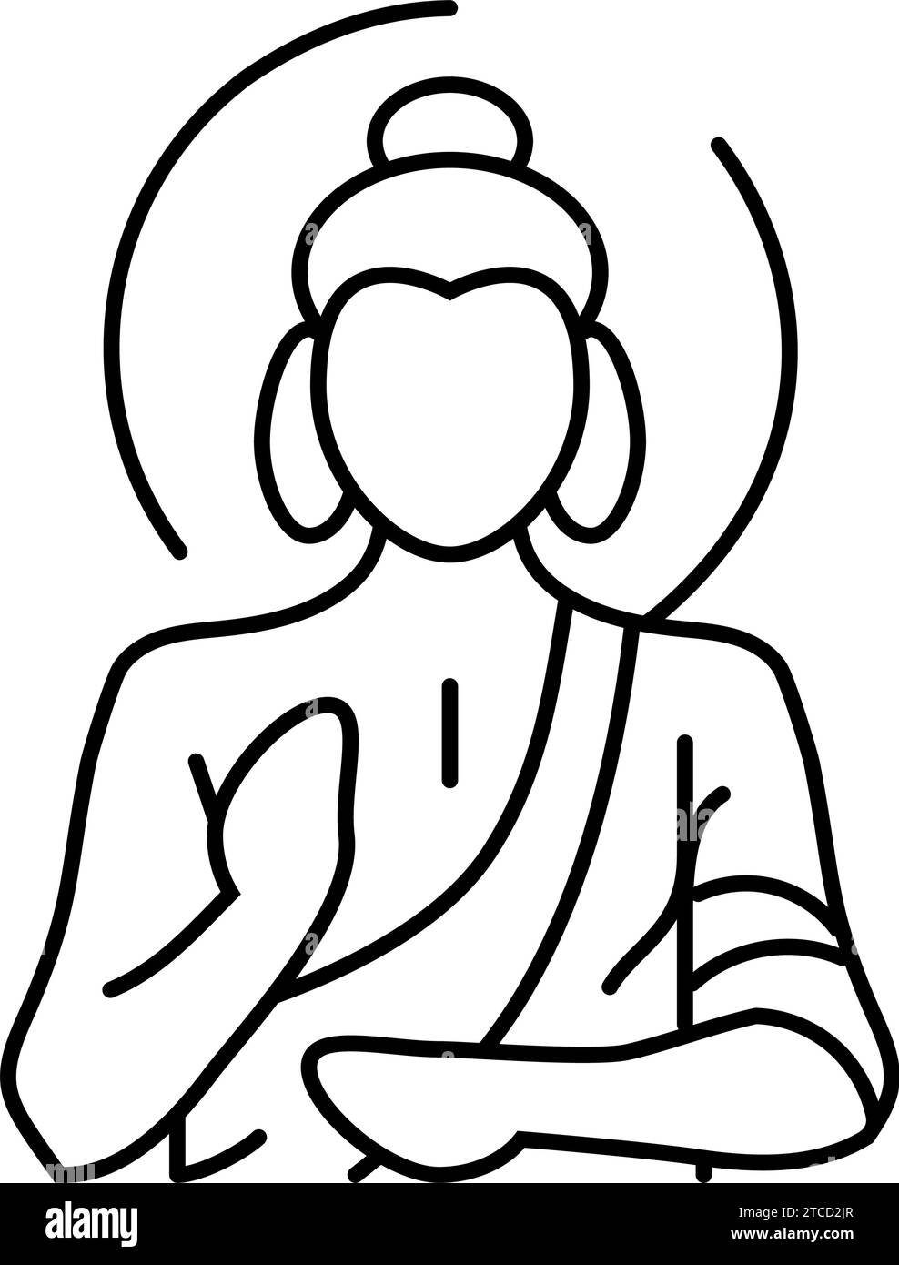 buddha god indian line icon vector illustration Stock Vector