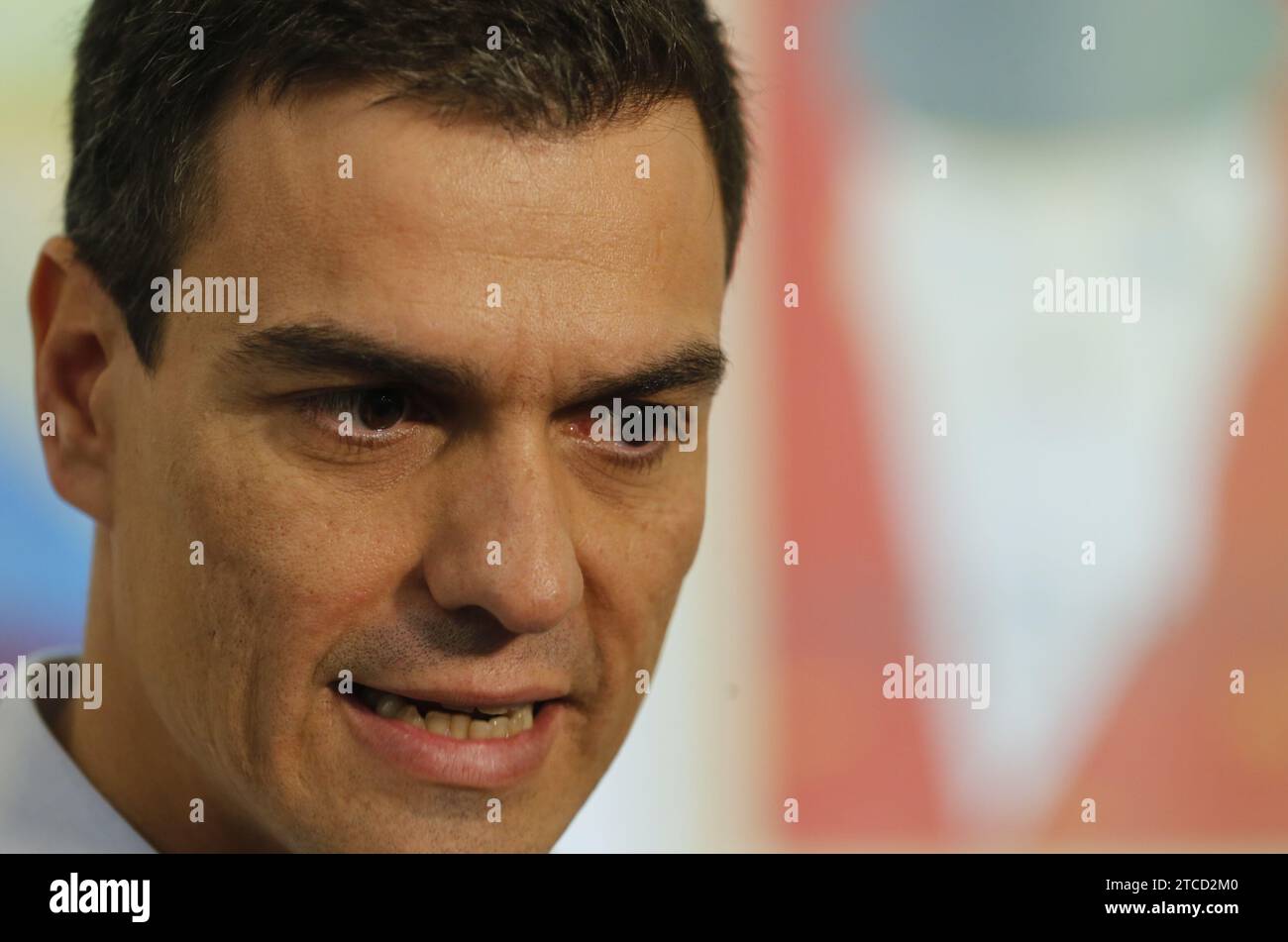 Madrid 07-17-2014. Round of contacts between the General Secretary of the PSOE Pedro Sanchez and the union leaders Photo: Jaime García. ARCHDC. In the image with the general secretary of UGT Candido Mendez. Credit: Album / Archivo ABC / Jaime García Stock Photo