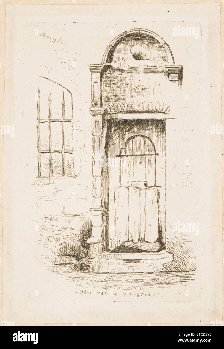 Willem Linnig - Courtroom Door with Arched Top. Stock Photo