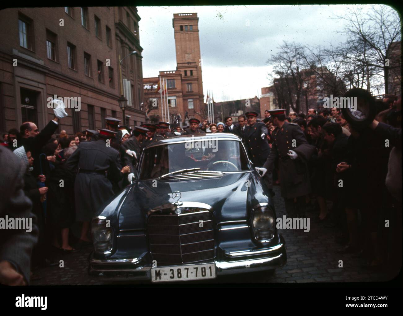 Madrid, 02/09/1968. Queen Victoria Eugenia visits Madrid on the occasion of the birth of her great-grandson, the Infante Don Felipe. In the image, the Queen's visit to the Red Cross. Credit: Album / Archivo ABC / Jaime Pato,Álvaro García Pelayo,José Sánchez Martínez Stock Photo