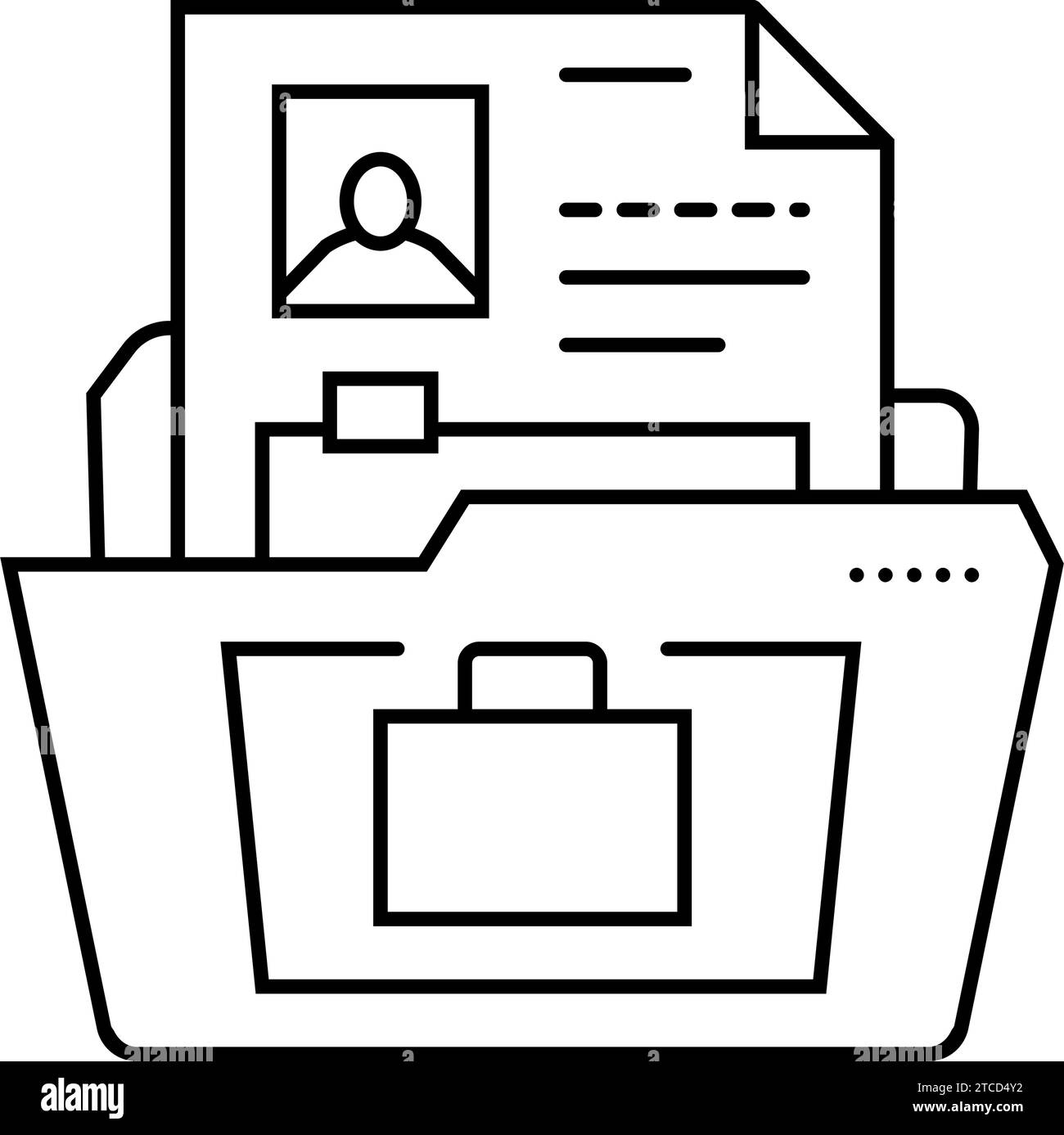 portfolio folder interview job line icon vector illustration Stock