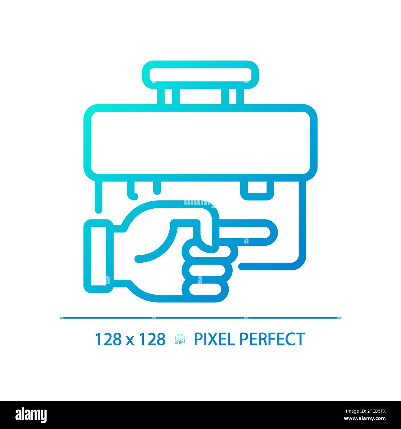 2D thin linear pixel perfect gradient unemployment icon Stock Vector