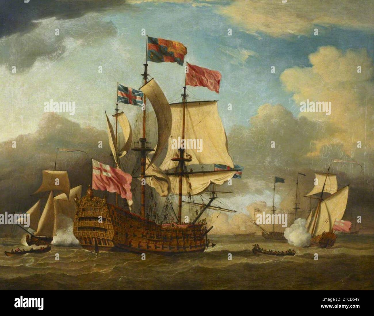 Willem van de Velde II (1633-1707) (follower of) - HMS 'Britannia' and ...