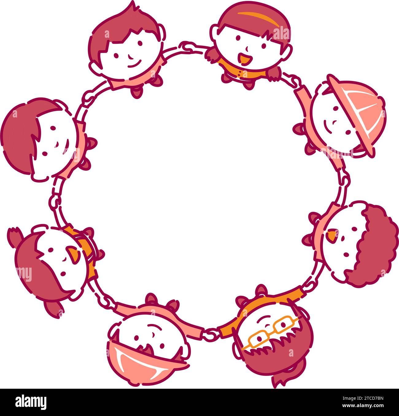 All Child Vector Vector illustration of children holding hands and looking up at the sky ...