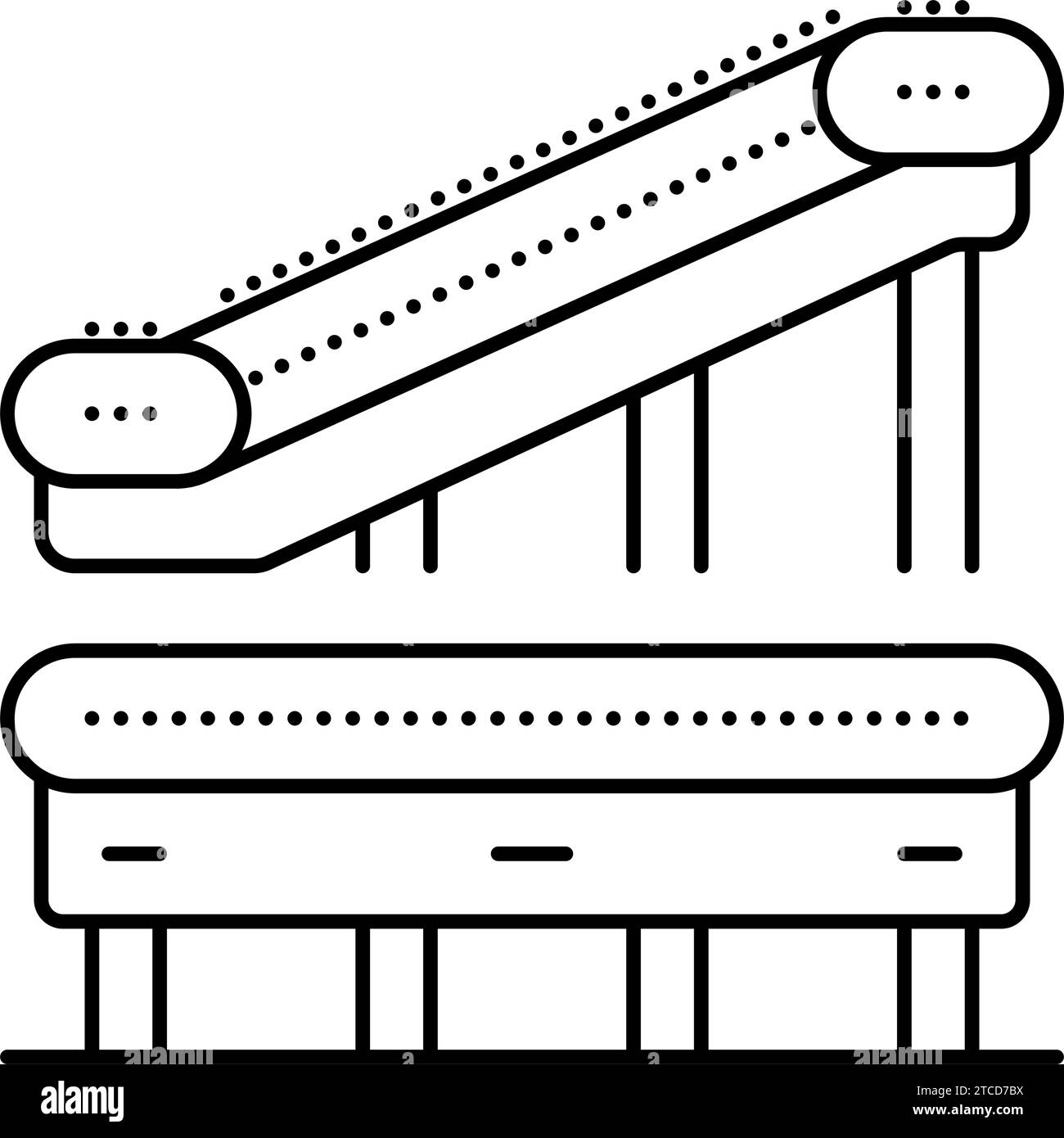 conveyor belt manufacturing engineer line icon vector illustration ...