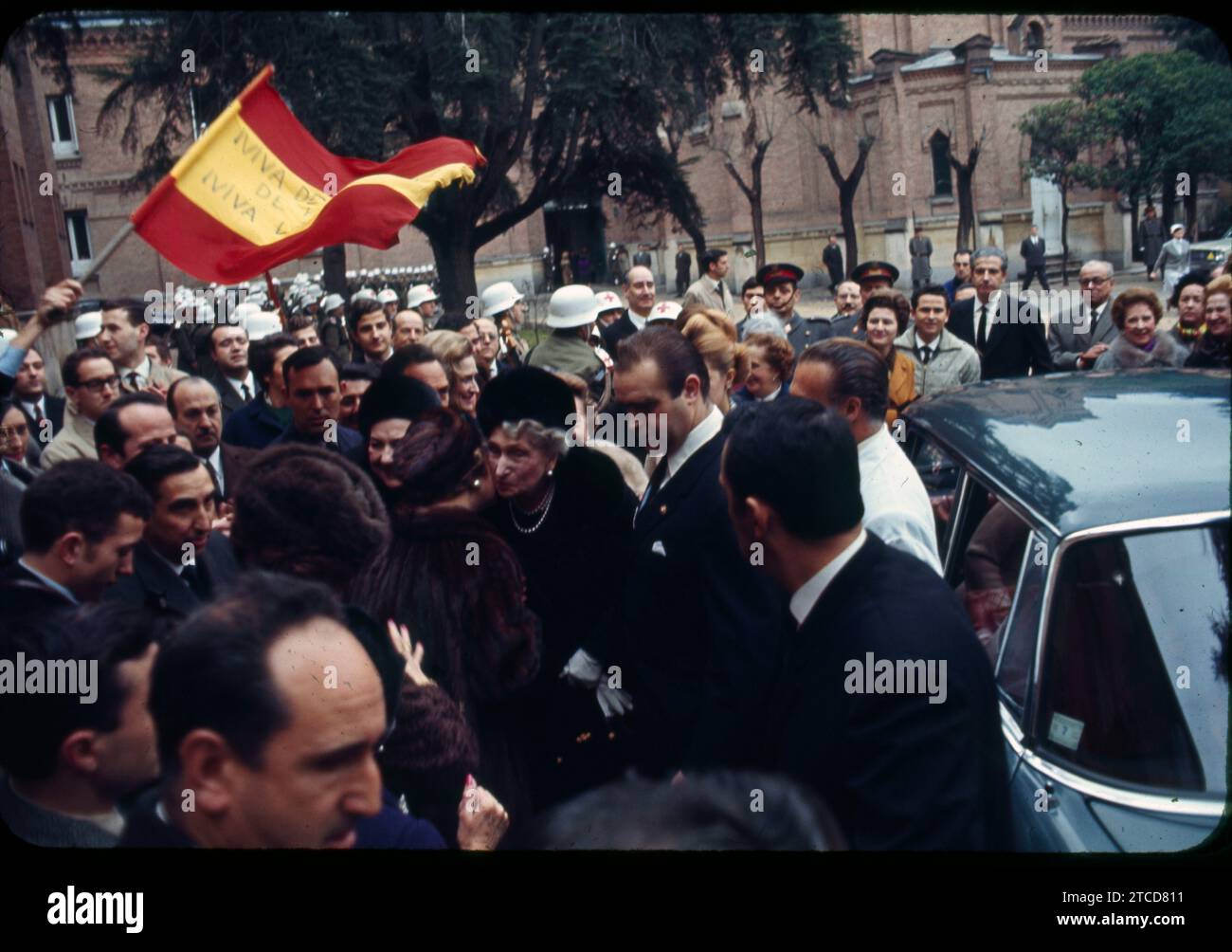 Madrid, 02/09/1968. Queen Victoria Eugenia visits Madrid on the occasion of the birth of her great-grandson, the Infante Don Felipe. In the image, the Queen's visit to the Red Cross. Credit: Album / Archivo ABC / Jaime Pato,Álvaro García Pelayo,José Sánchez Martínez Stock Photo