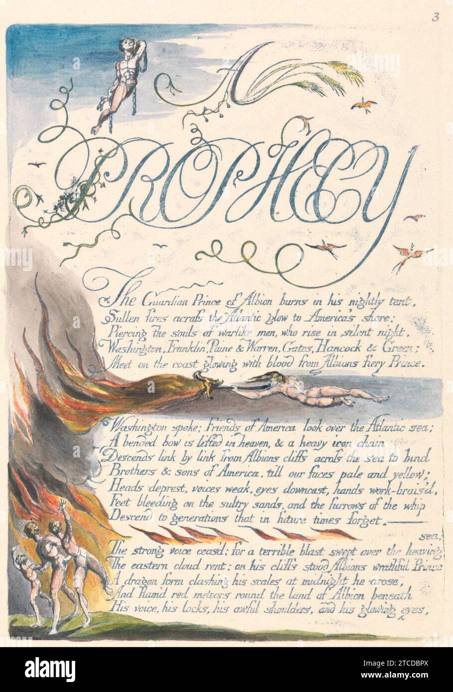 William Blake - America. A Prophecy, Plate 5, ''A - Prophecy - The Guardian Prince of Albion....'' Stock Photo
